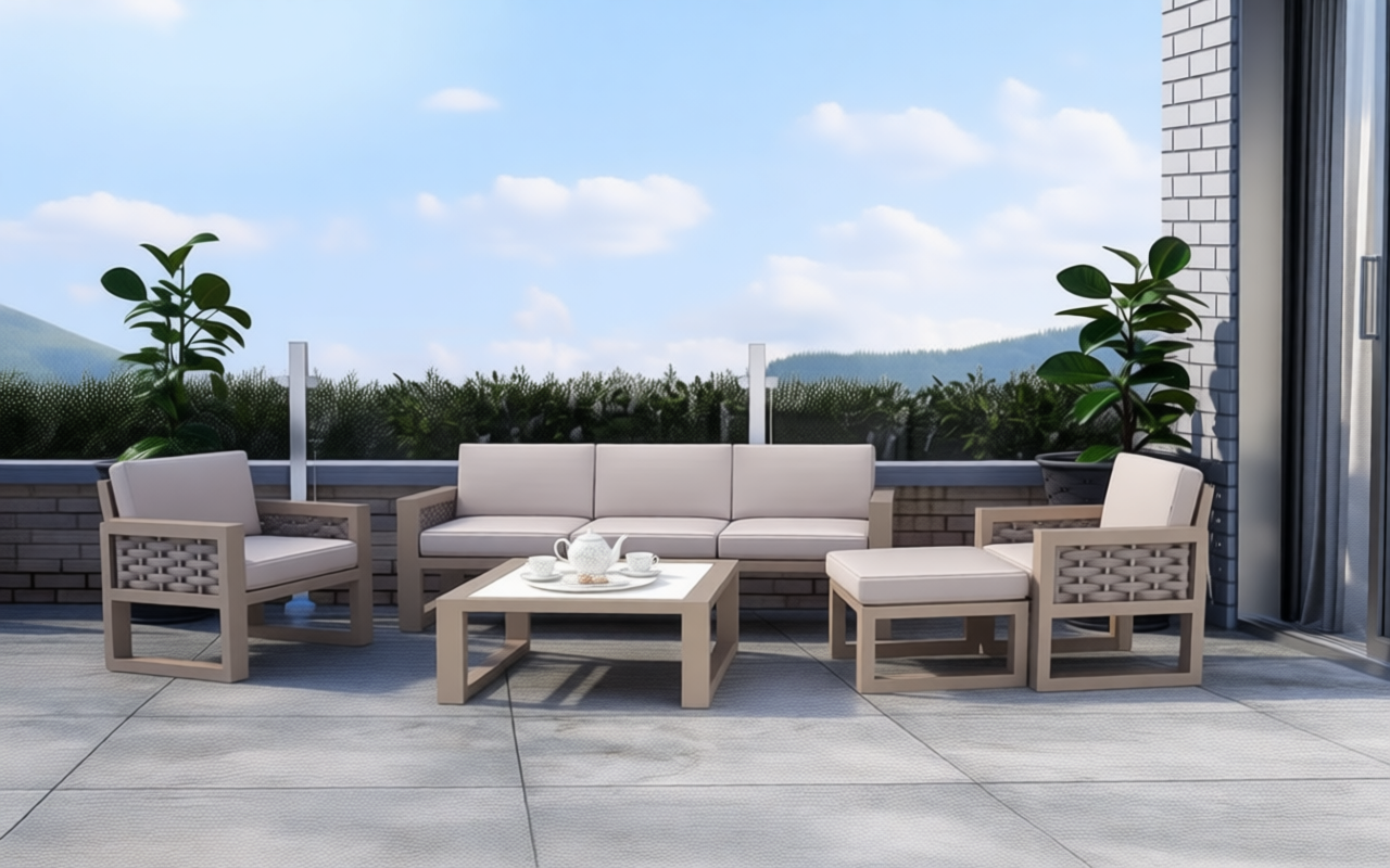 Лаунж зона с модульной мебелью