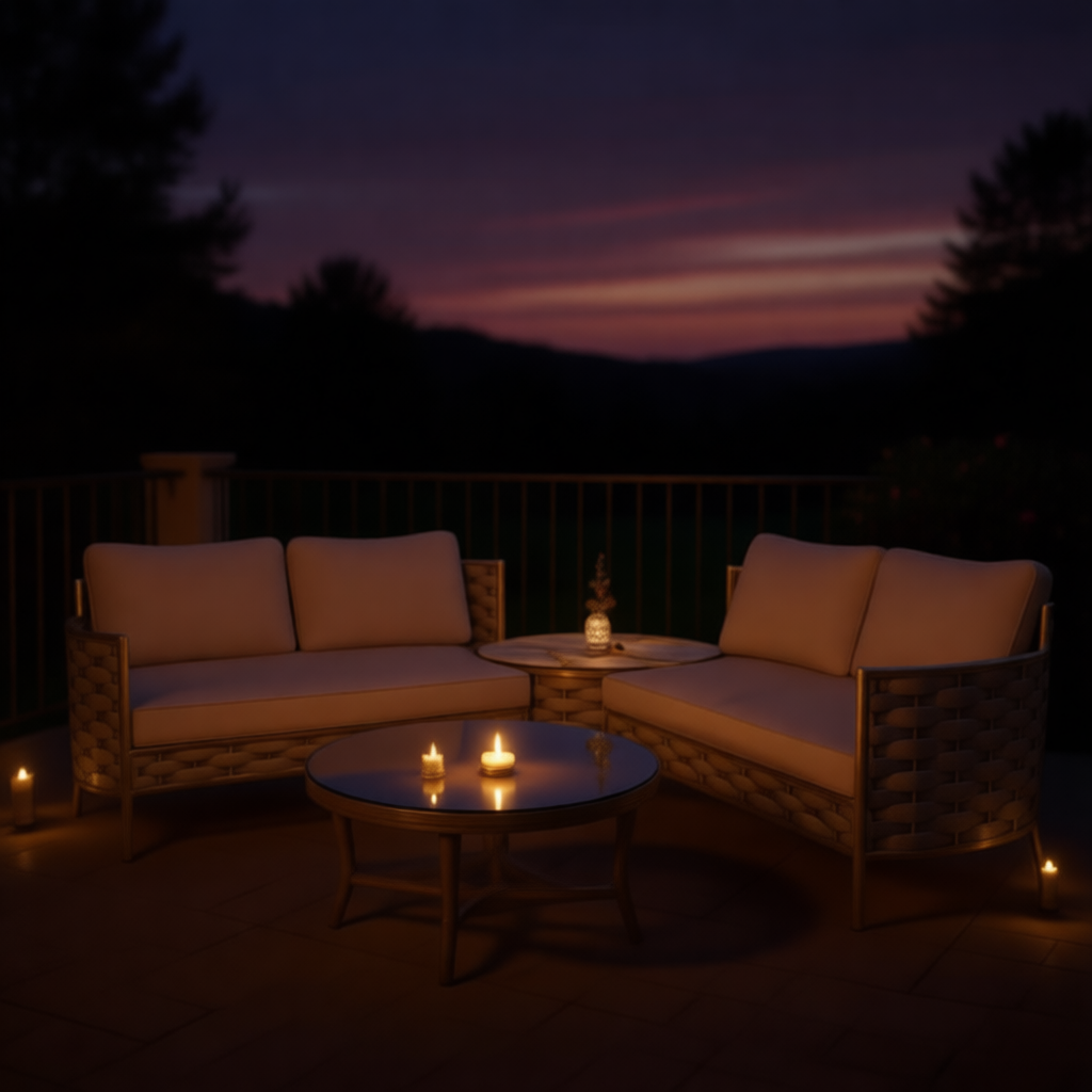 Романтический ужин при свете подвесного светильника