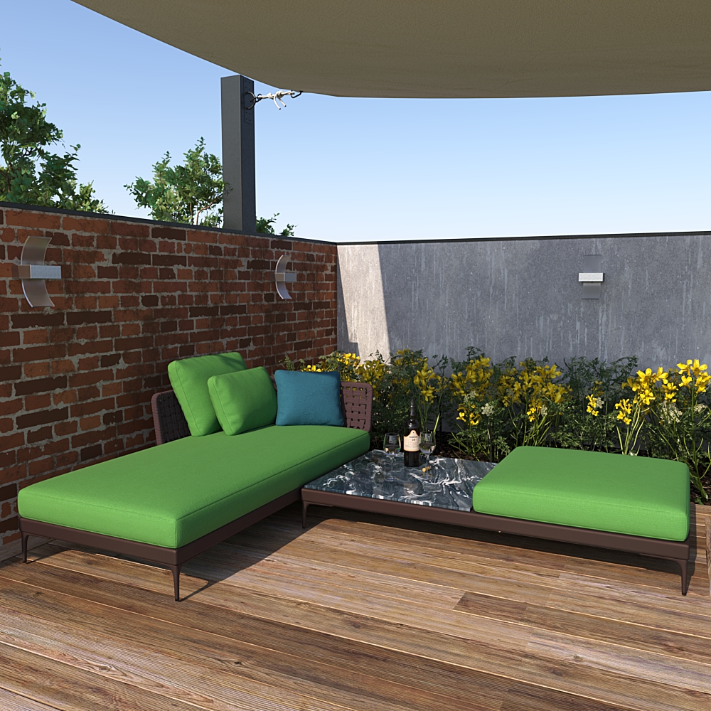 Зона релаксации с шезлонгами