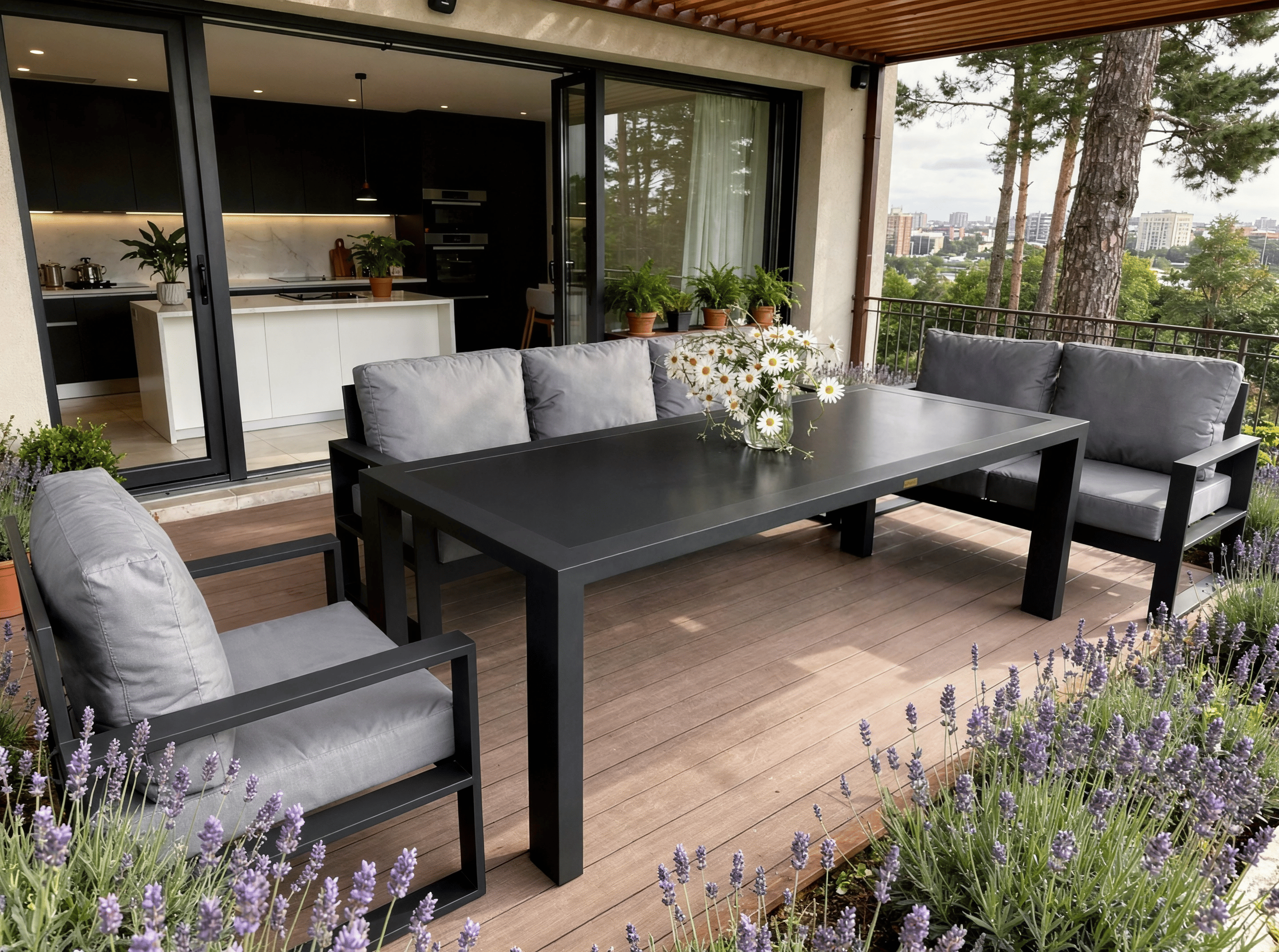 Диван в тенистом уголке