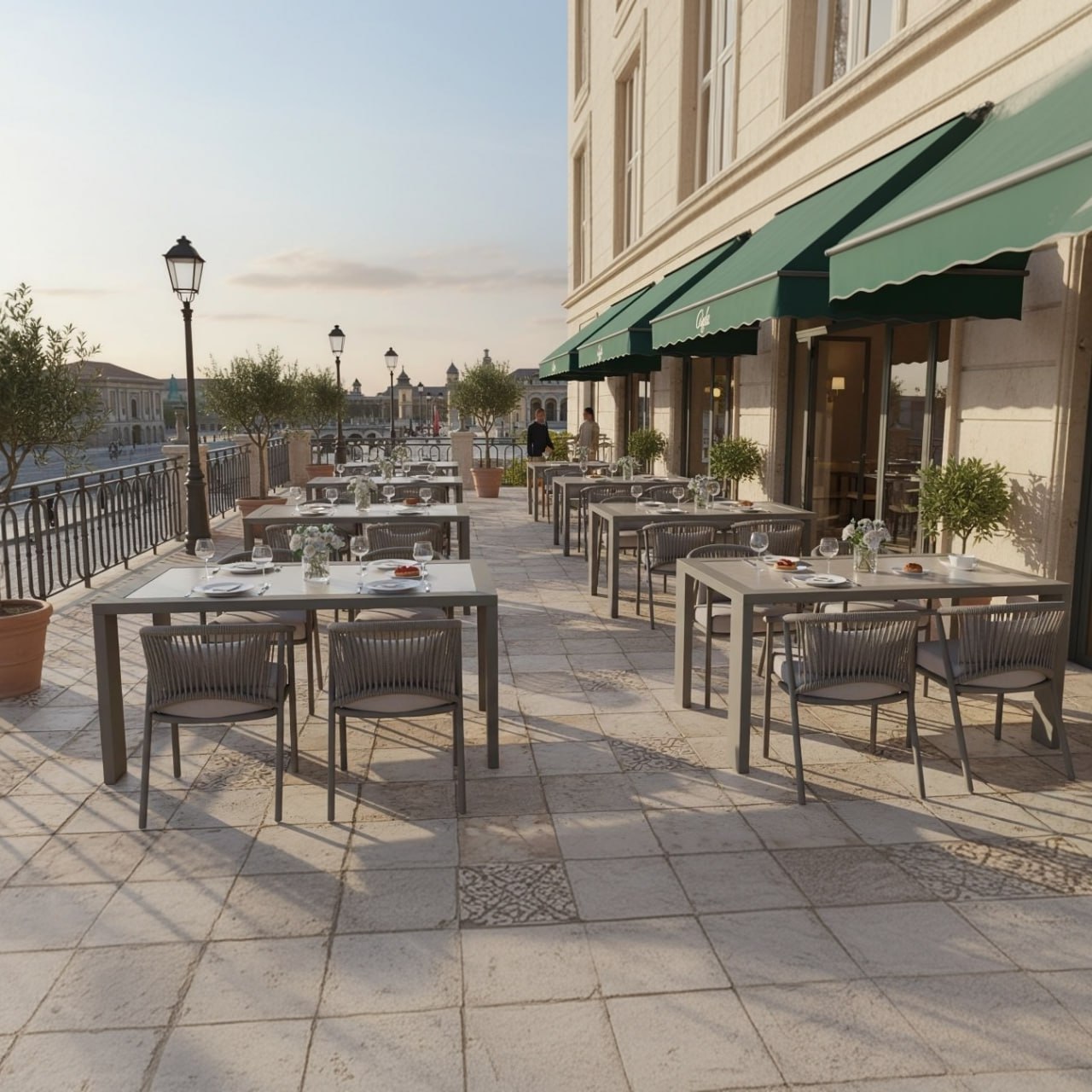 Алюминиевая мебель в общественных пространствах